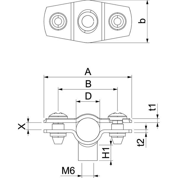 ASG 732 10 G Distance saddle with threaded connection M6 8-10mm image 2