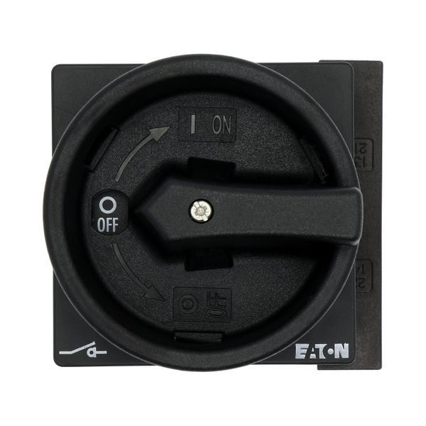 Main switch, P1, 25 A, flush mounting, 3 pole, 1 N/O, 1 N/C, STOP function, With black rotary handle and locking ring, Lockable in the 0 (Off) positio image 15