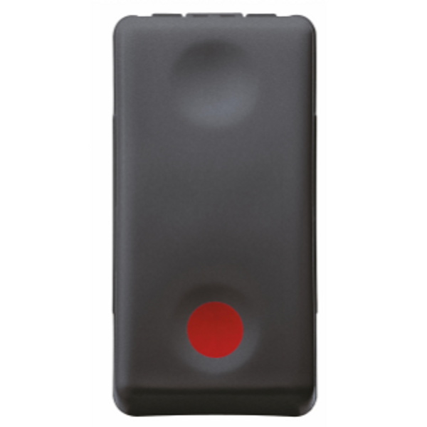 PUSH-BUTTON 1P 250V ac - NO 10A - AUXILIARES CONTACT NC - STOP - SYMBOL RED - 1 MODULE - SYSTEM BLACK image 1