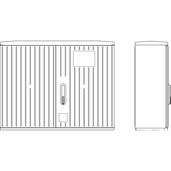 Cable management enclosure 2 doors, size 2, RAL7035, ribbed image 1