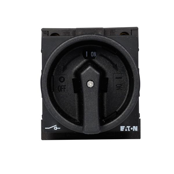 Main switch, P1, 25 A, flush mounting, 3 pole + N, 1 N/O, 1 N/C, STOP function, With black rotary handle and locking ring, Lockable in the 0 (Off) pos image 13