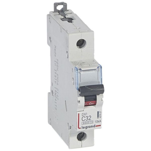 DX³6000 10kA high inlet and low outgoing screw circuit breaker 1P 230V~ to 400V~ - 32A - curve C - 1 module image 1