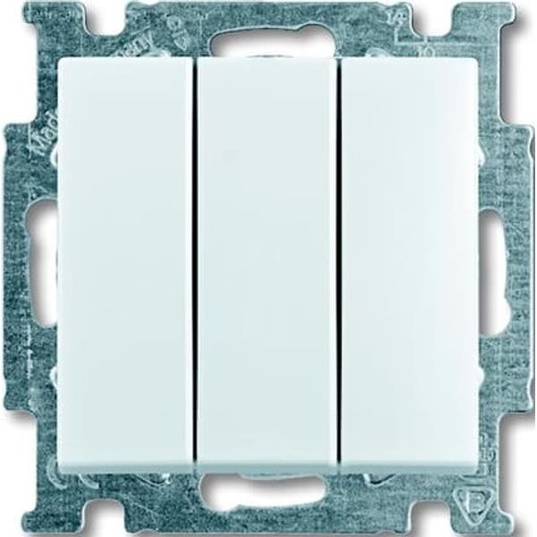 106/3/1 UC-92-507 Cover Plates (partly incl. Insert) Rocker/button Off switch 3x1-pole white - Basic55 image 1