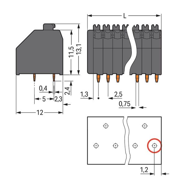 THR PCB terminal block push-button 0.5 mm² black image 2