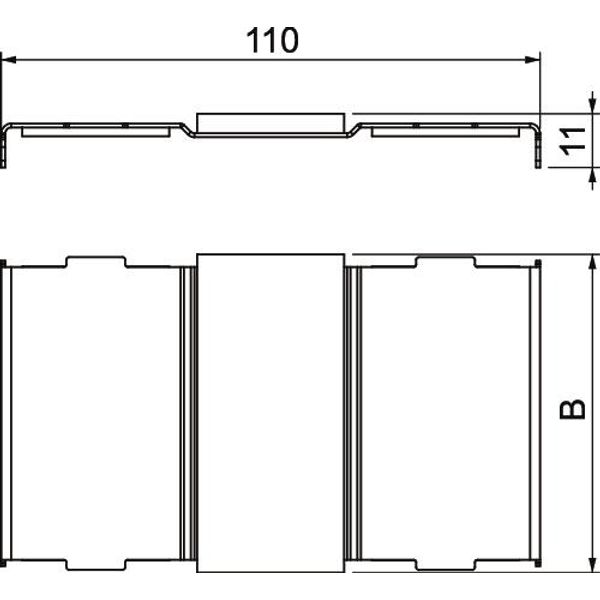 PLM LS 100 Lid support for 100 mm duct width 65x110x9 image 2