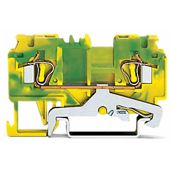 2-conductor ground terminal block 4 mm² side and center marking green- image 3