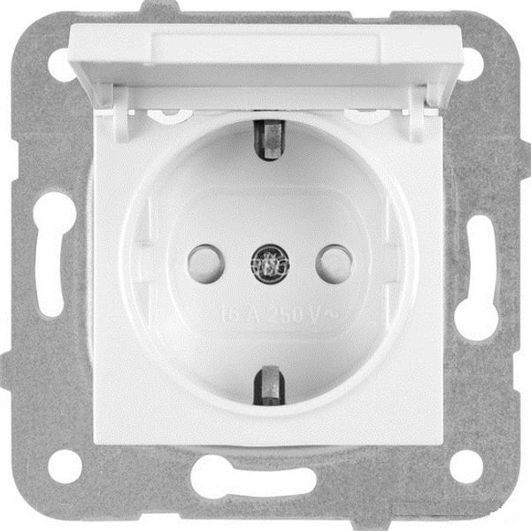 Karre-Meridian White Earth Socket CP with Lid image 1
