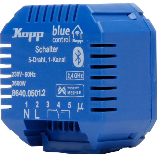 Blue-control Schaltaktor, Schalter 1-Kanal, 5-Draht, mit potentialfreiem Kontakt, mit Bluetooth Mesh-Technologie image 1