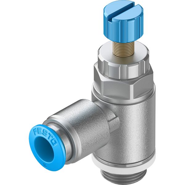 GRLA-1/4-QS-6-RS-D One-way flow control valve image 1