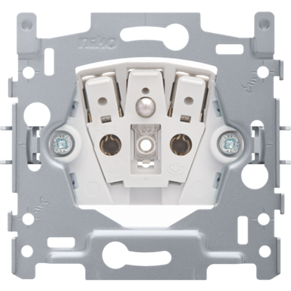 Base for socket outlet with pin earthing and shutters, flush-mounting depth 21 mm, 16 A/250 Vac, plug-in terminals image 1