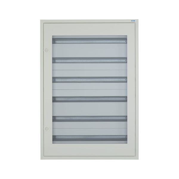 Complete flush-mounted flat distribution board with window, white, 33 SU per row, 6 rows, type C image 8