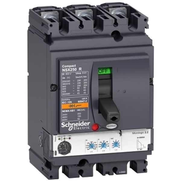 circuit breaker ComPact NSX100R, 200 kA at 415 VAC, MicroLogic 2.2 M trip unit 50 A, 3 poles 3d image 2