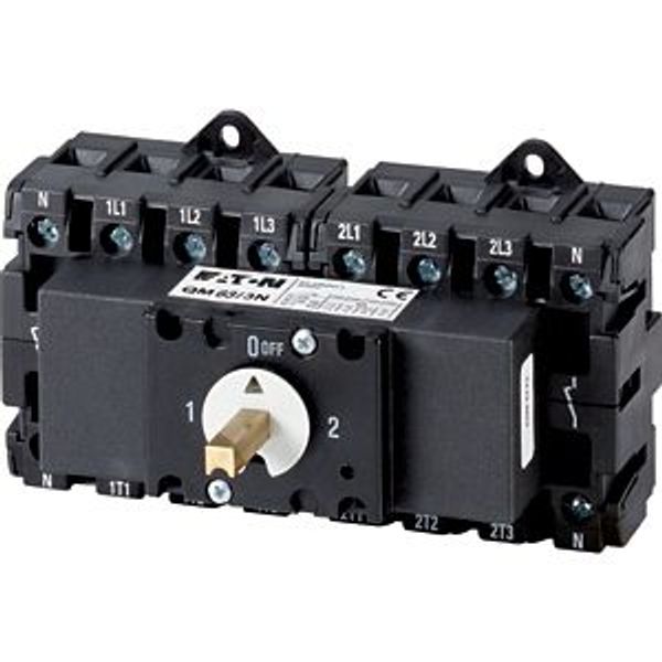 Changeover switch, QM, 63 A, 2 x 3 pole + N (switched), without rotary image 1