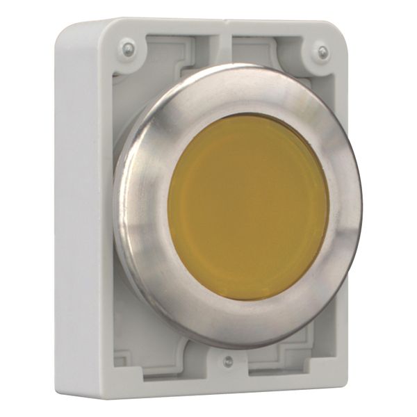 Illuminated pushbutton actuator, RMQ-Titan, flat, maintained, yellow, blank, Front ring stainless steel image 8