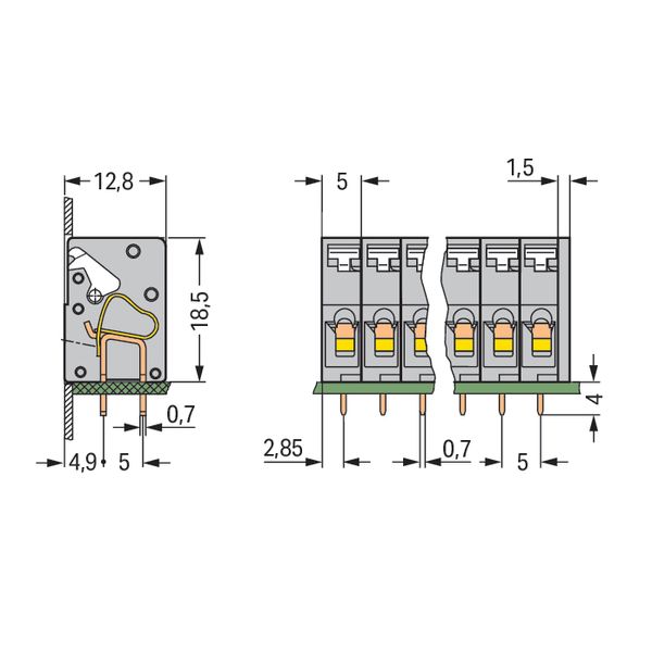 PCB terminal block push-button 2.5 mm² gray image 4