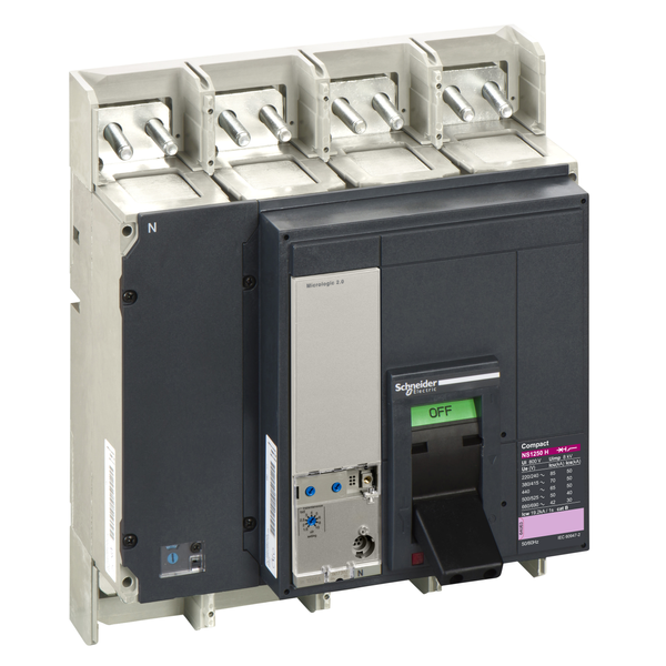 circuit breaker ComPact NS1250H, 70 kA at 415 VAC, Micrologic 2.0 trip unit, 1250 A, fixed,4 poles 4d image 4