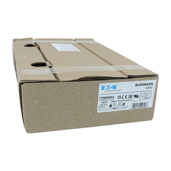 Fuse-link, high speed, 500 A, AC 1250 V, size 2, 61 x 77 x 160 mm, aR, IEC, UL image 20