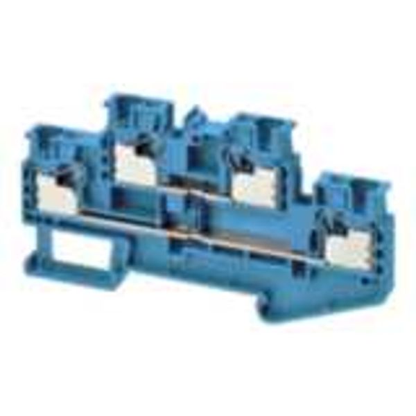 Multi-tier feed-through DIN rail terminal block with push-in plus conn image 1