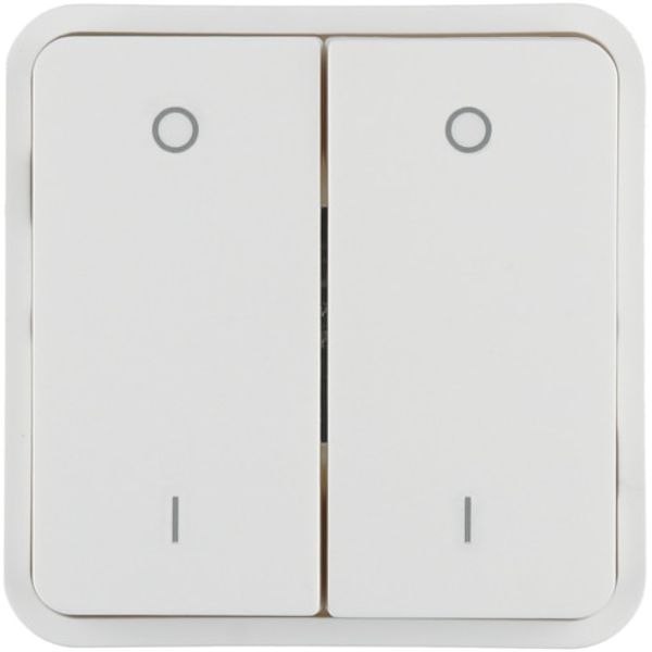 CUBYKO KNX PANEL 2 BUTTONS WHITE INDICATION I/0 image 1