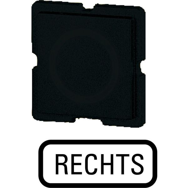 Button plate for push-button, Inscription: RECHTS, 25 x 25 image 2
