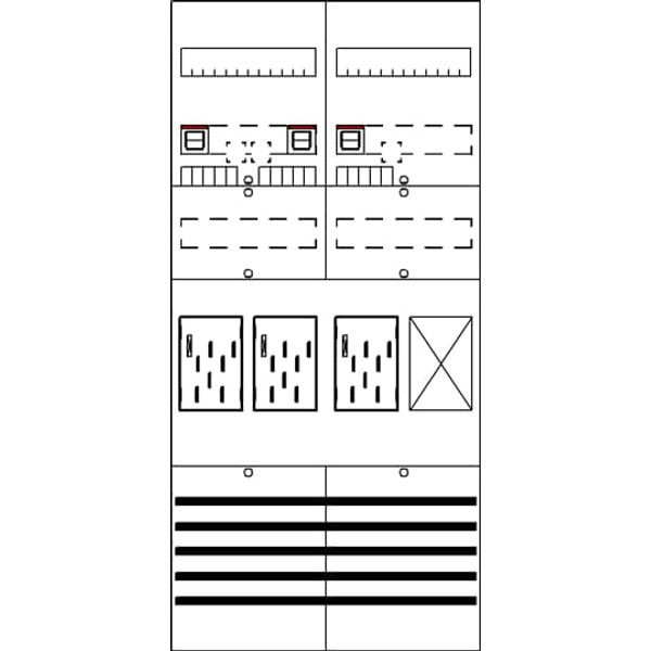 BF27T31 Meter panel, Field width: 2, Rows: 0, 1050 mm x 500 mm x 160 mm, IP2XC image 25