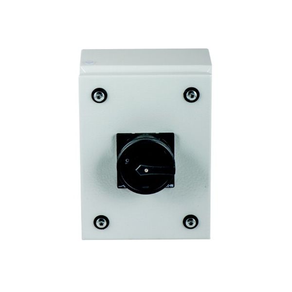 Main switch, T0, 20 A, surface mounting, 2 contact unit(s), 3 pole, 1 N/O, STOP function, With black rotary handle and locking ring, Lockable in the 0 image 2