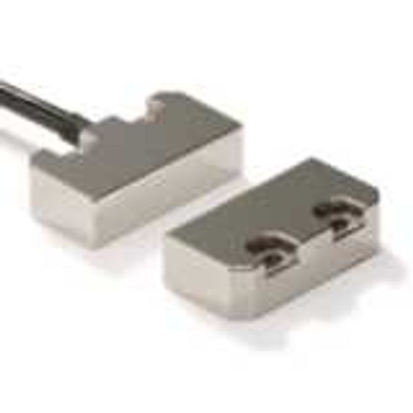 Non-contact door switch, reed, small stainless steel, 2NC+1NO, 5m cabl image 1