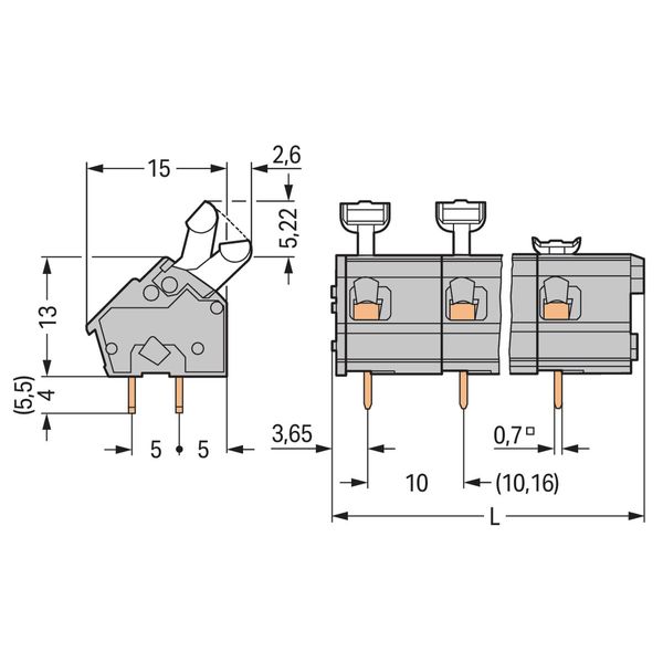 PCB terminal block push-button 2.5 mm² light gray image 3