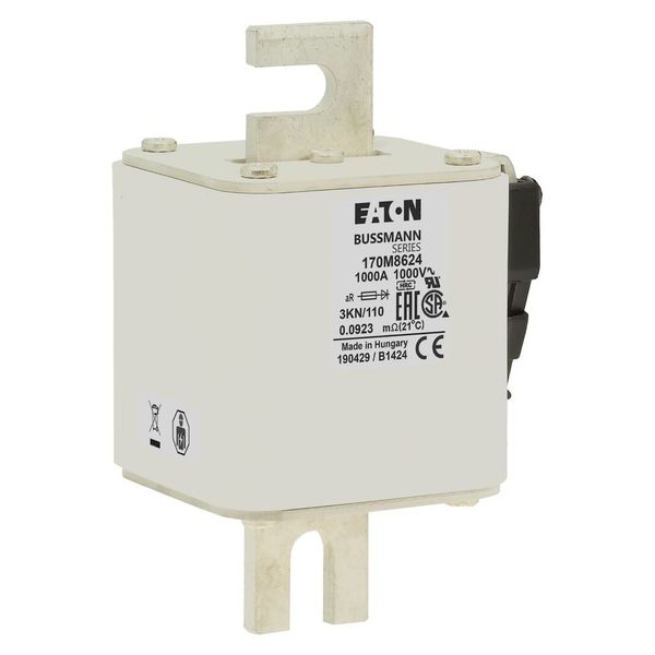 Fuse-link, high speed, 1000 A, AC 1000 V, DIN 3, 74 x 92 x 138 mm, aR, DIN, IEC, single indicator image 11