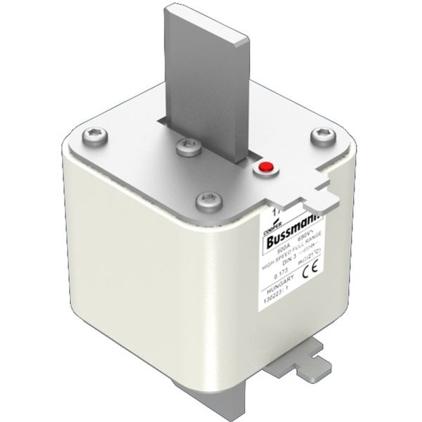 Fuse-link, high speed, 500 A, AC 690 V, DIN 3, 75 x 89 x 150 mm, gR, DIN, IEC, single indicator image 3