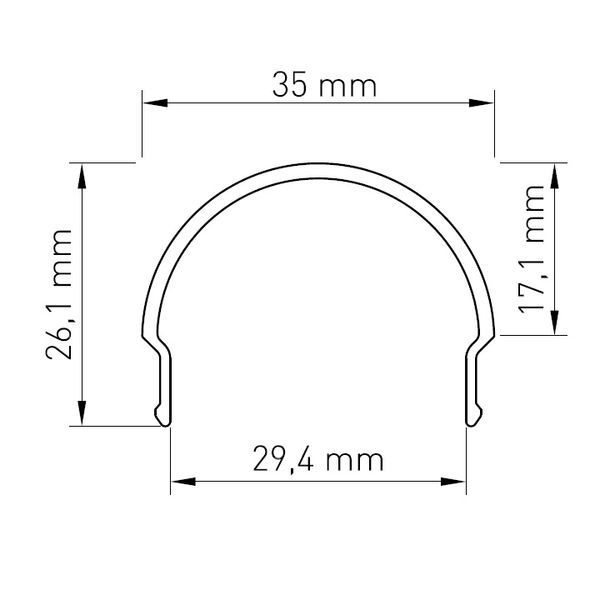 PMMA cover CL round opal L-2000mm W-35mm H-26,1mm image 2