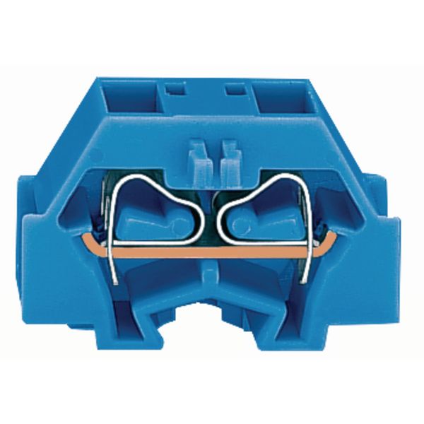 4-conductor terminal block without push-buttons with fixing flange blu image 1
