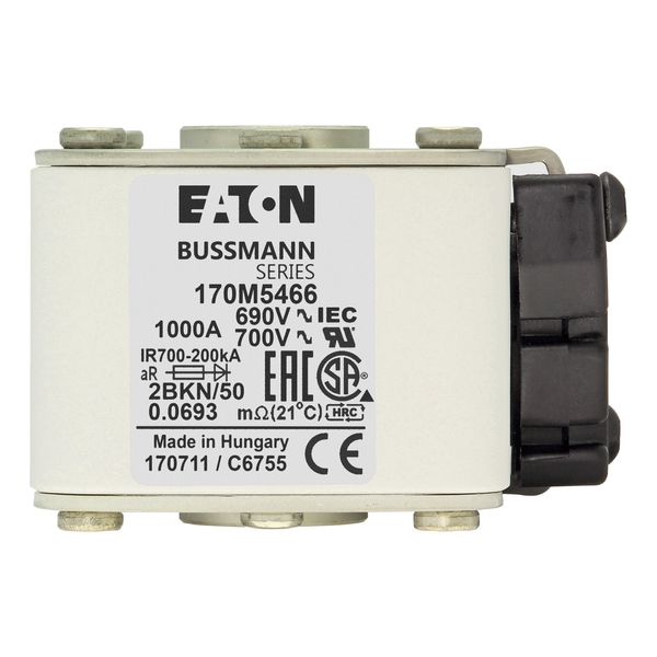 Fuse-link, high speed, 1000 A, AC 690 V, size 2, aR, IEC, UL, single indicator image 17