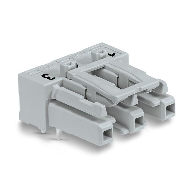 Socket for PCBs angled 3-pole gray image 1