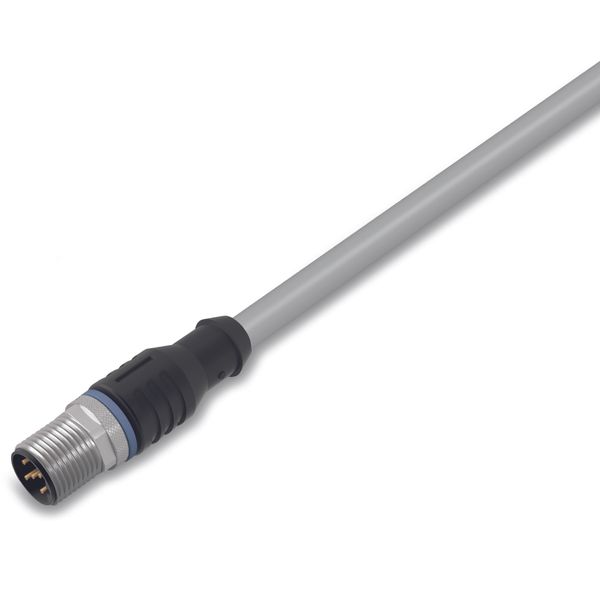 Power cable M12A plug straight 4-pole image 1