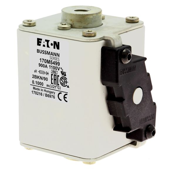 Fuse-link, high speed, 900 A, AC 1100 V, size 2, 61 x 77 x 91 mm, aR, IEC, UL, single indicator image 11