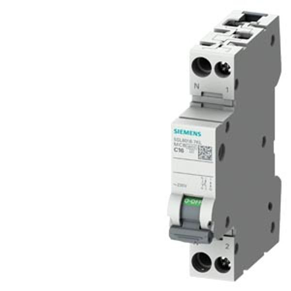 CIRCUIT BREAKER 230V 6KA, 1+N-POLE/1MW, N LEFT C40 image 1