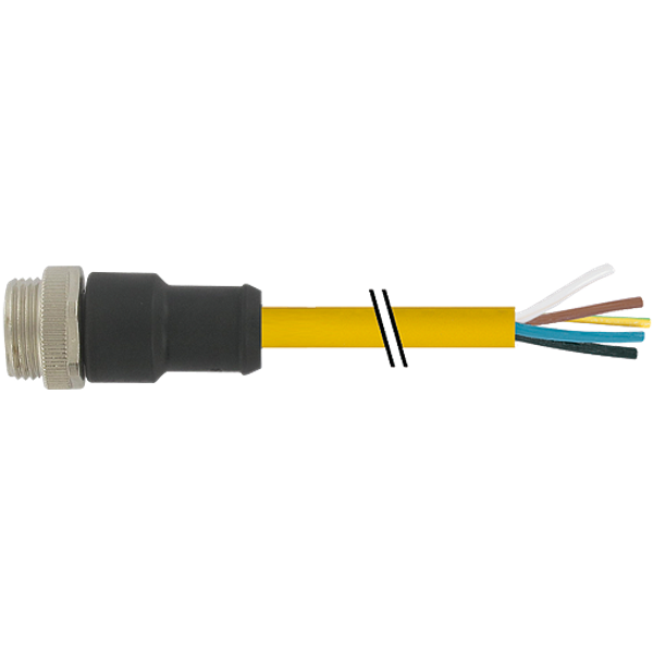 Mini (7/8) 5 pole, Male (Ext.) 0° w/ Cable PVC 5x16AWG ye , STOOW image 1