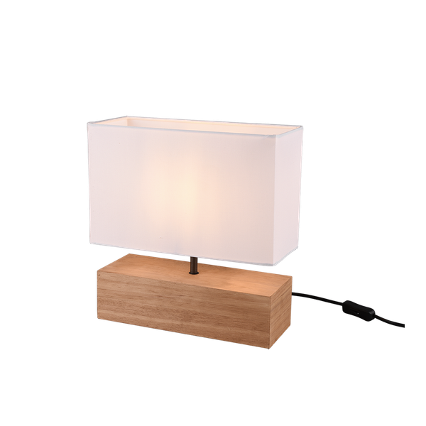 Woody table lamp 30 cm E27 white/wood image 1