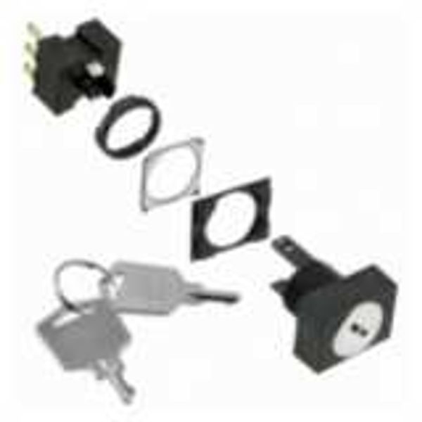 Selector switch complete, 16 mm, rectangular, key-type, 2 notches, man image 3