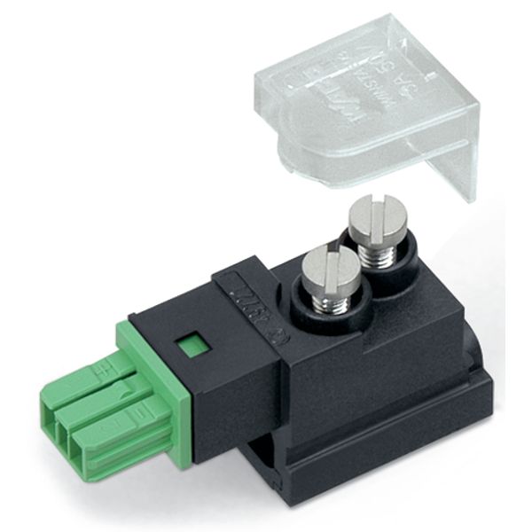 Tap-off module for flat cable 2-pole green image 2