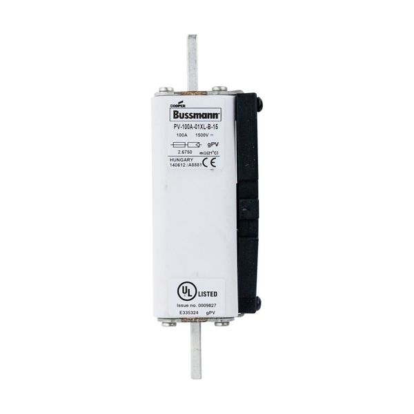 Fuse-link, high speed, 100 A, DC 1500 V, 01XL, 43 x 193 mm, gPV, IEC, UL, with indicator, bolted image 15