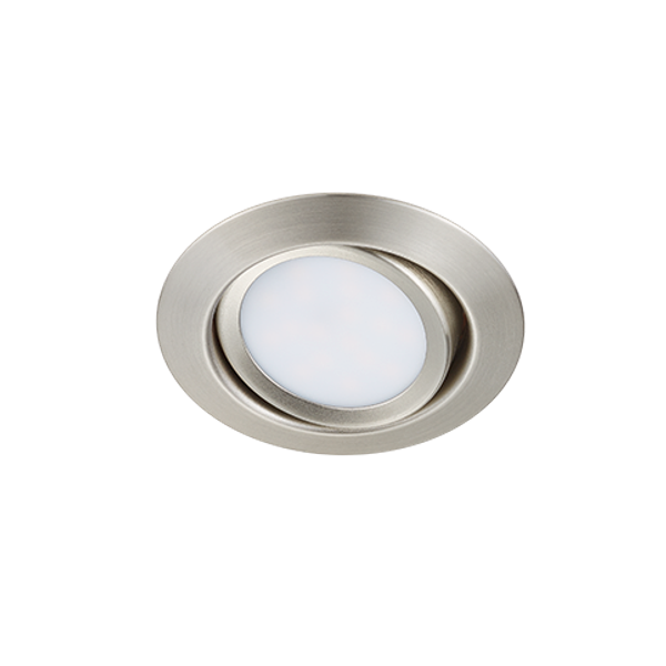 Rila LED recessed spotlight brushed steel round image 1