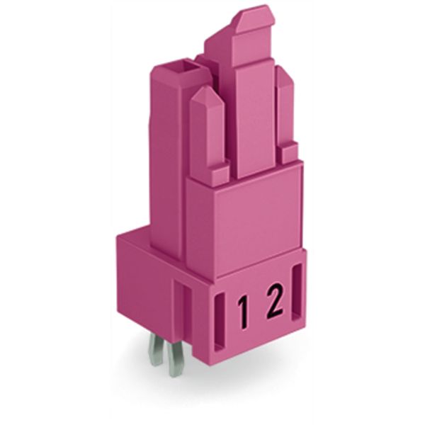 Socket for PCBs straight 2-pole pink image 2