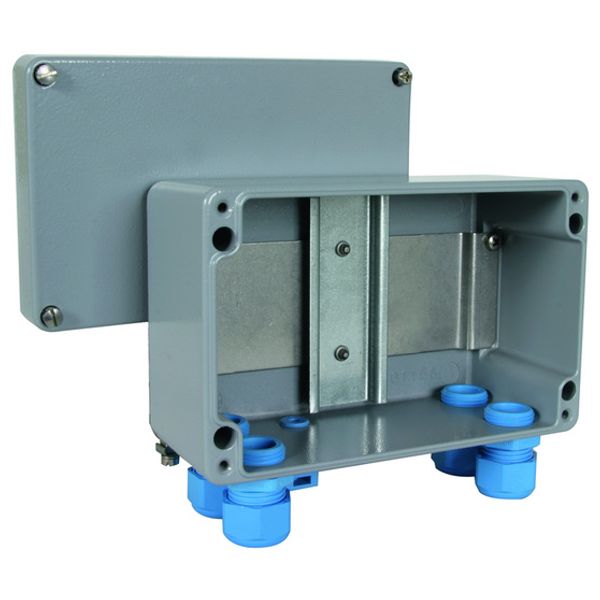 Aluminium enclosure AP-IP 65 for DIN rail mounted dev. max. 5 mods. f. image 1
