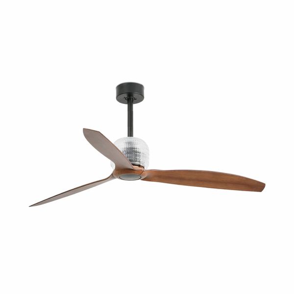 DECO FAN Ø1280 MM BLACK 3 DARK WOOD BLADES image 1