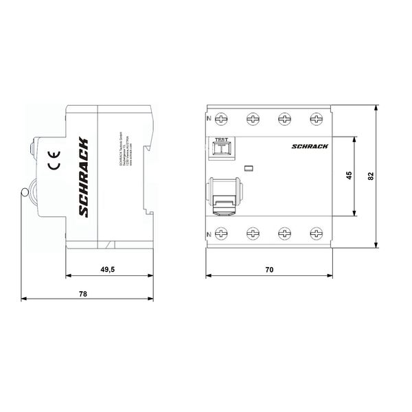 Residual current circuit breaker 40A, 4-pole, 30mA, type A,G image 1