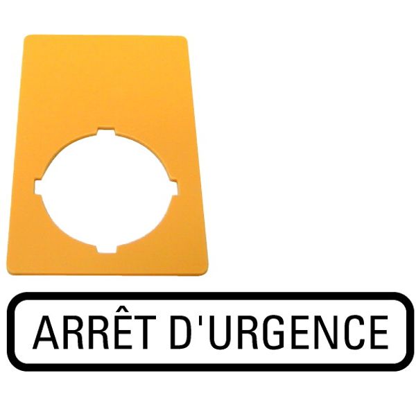 Label, emergency switching off, yellow, HxW=50x33mm, arret d urgence image 1