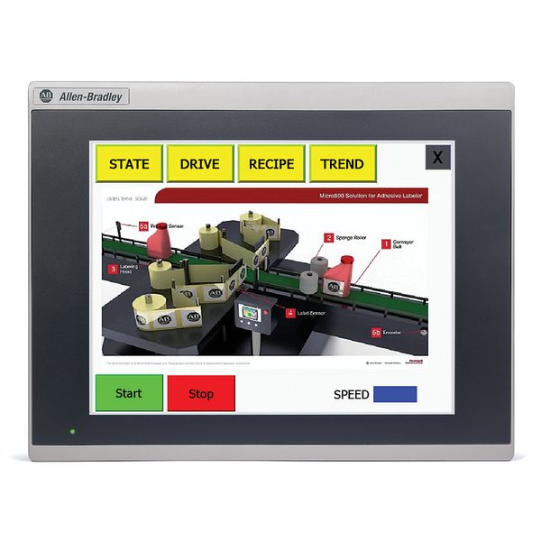 Operator Interface, PanelView 800, 10" Touchscreen, 24VDC, 256MB image 1