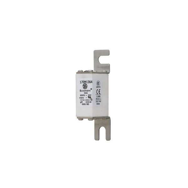 Fuse-link, high speed, 50 A, AC 690 V, DIN 000, 21 x 40 x 100 mm, gR, DIN, IEC, single indicator image 8